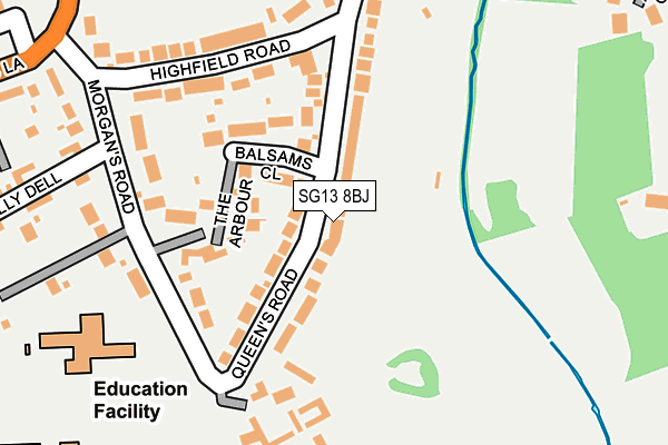 SG13 8BJ map - OS OpenMap – Local (Ordnance Survey)