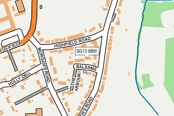 SG13 8BW map - OS OpenMap – Local (Ordnance Survey)