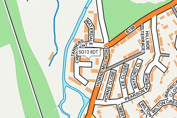 SG13 8DT map - OS OpenMap – Local (Ordnance Survey)