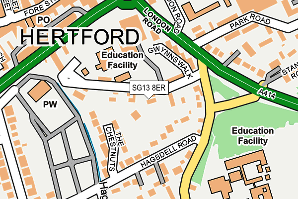 SG13 8ER map - OS OpenMap – Local (Ordnance Survey)