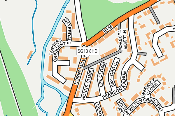 SG13 8HD map - OS OpenMap – Local (Ordnance Survey)