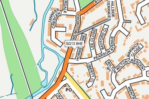 SG13 8HE map - OS OpenMap – Local (Ordnance Survey)