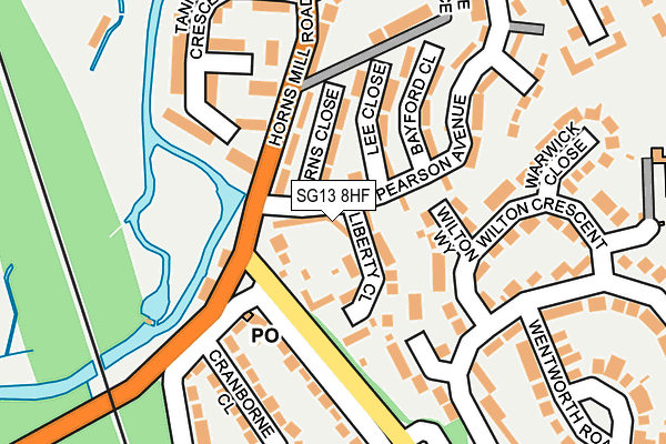 SG13 8HF map - OS OpenMap – Local (Ordnance Survey)