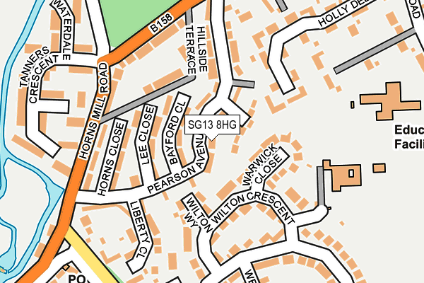 SG13 8HG map - OS OpenMap – Local (Ordnance Survey)