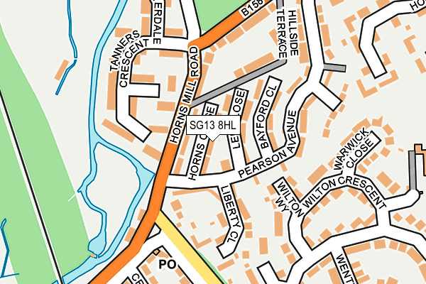 SG13 8HL map - OS OpenMap – Local (Ordnance Survey)