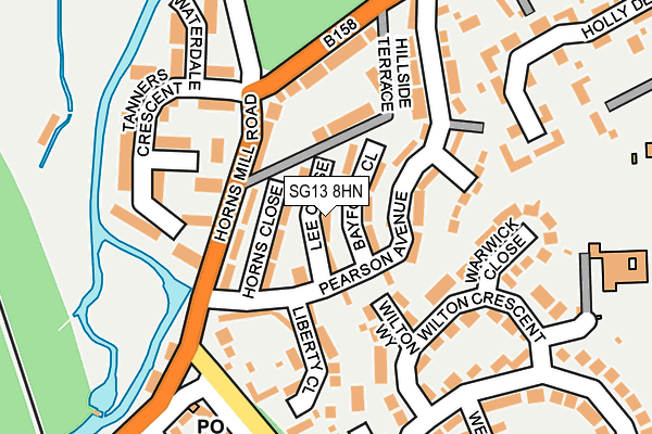 SG13 8HN map - OS OpenMap – Local (Ordnance Survey)