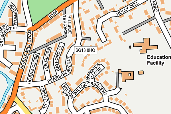 SG13 8HQ map - OS OpenMap – Local (Ordnance Survey)