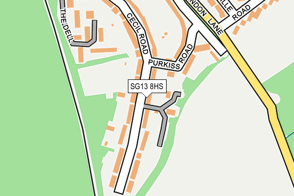 SG13 8HS map - OS OpenMap – Local (Ordnance Survey)