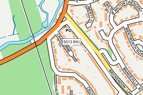 SG13 8HU map - OS OpenMap – Local (Ordnance Survey)