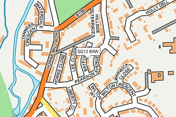 SG13 8HW map - OS OpenMap – Local (Ordnance Survey)