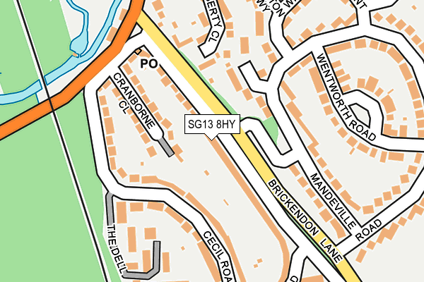 SG13 8HY map - OS OpenMap – Local (Ordnance Survey)