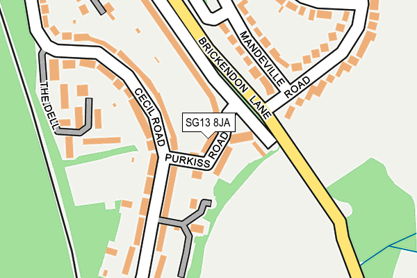 SG13 8JA map - OS OpenMap – Local (Ordnance Survey)