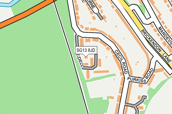 SG13 8JD map - OS OpenMap – Local (Ordnance Survey)