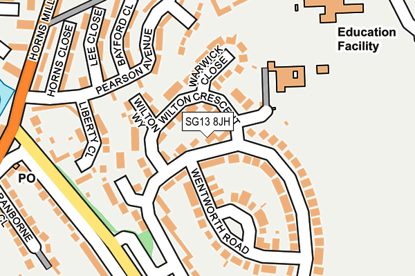 SG13 8JH map - OS OpenMap – Local (Ordnance Survey)