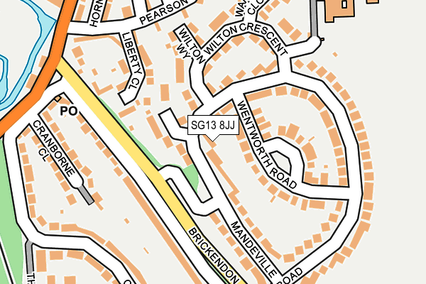 SG13 8JJ map - OS OpenMap – Local (Ordnance Survey)