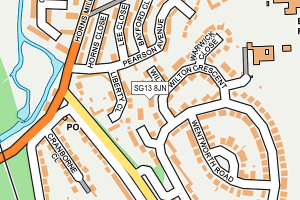 SG13 8JN map - OS OpenMap – Local (Ordnance Survey)