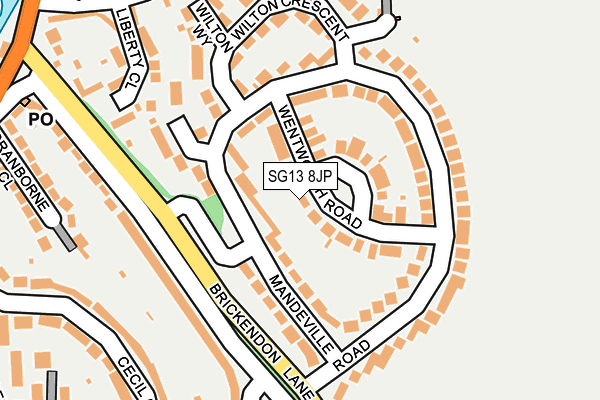 SG13 8JP map - OS OpenMap – Local (Ordnance Survey)