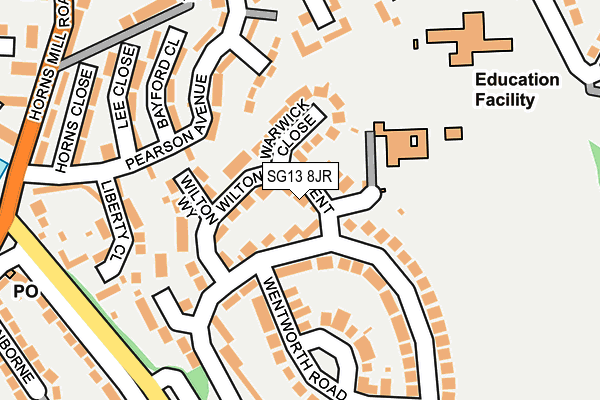 SG13 8JR map - OS OpenMap – Local (Ordnance Survey)