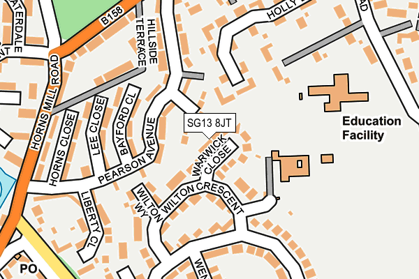 SG13 8JT map - OS OpenMap – Local (Ordnance Survey)