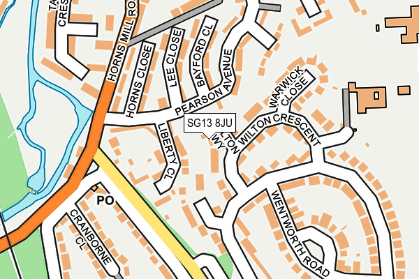 SG13 8JU map - OS OpenMap – Local (Ordnance Survey)