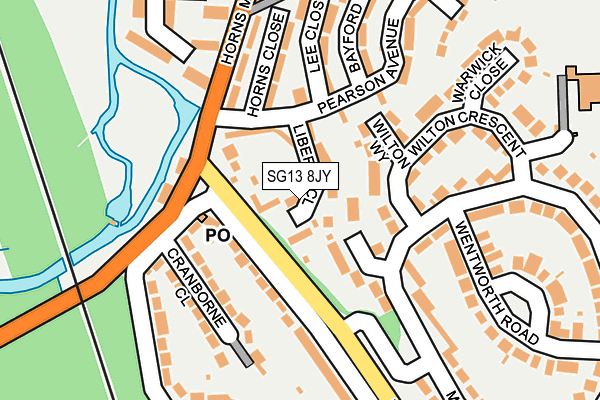 SG13 8JY map - OS OpenMap – Local (Ordnance Survey)