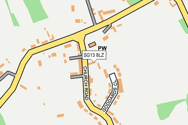 SG13 8LZ map - OS OpenMap – Local (Ordnance Survey)