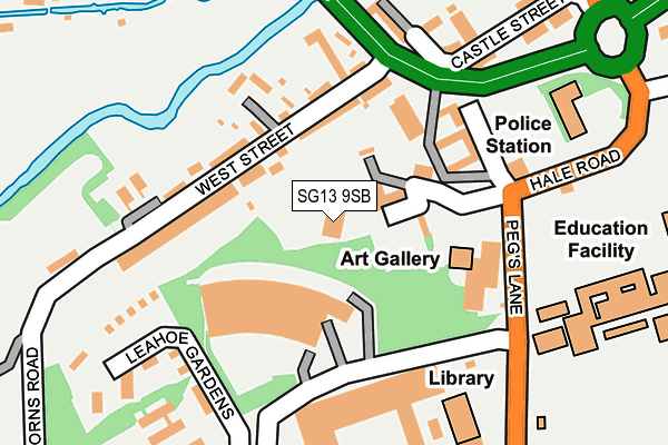 SG13 9SB map - OS OpenMap – Local (Ordnance Survey)