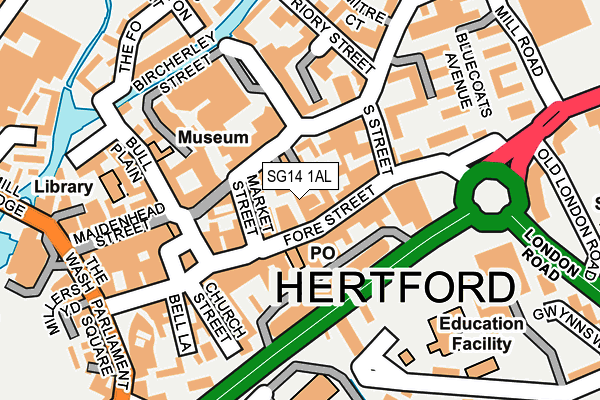 Map of HERTFORD DRYLINING LIMITED at local scale