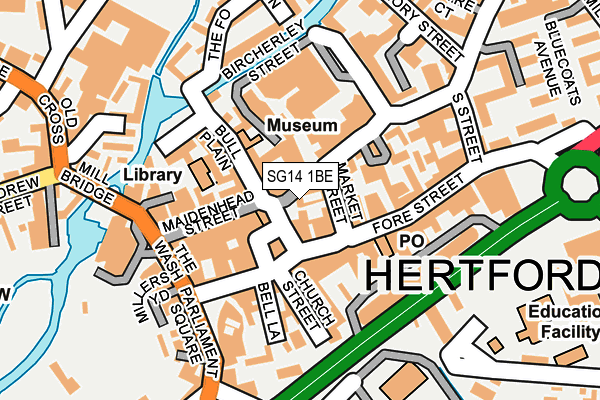 SG14 1BE map - OS OpenMap – Local (Ordnance Survey)