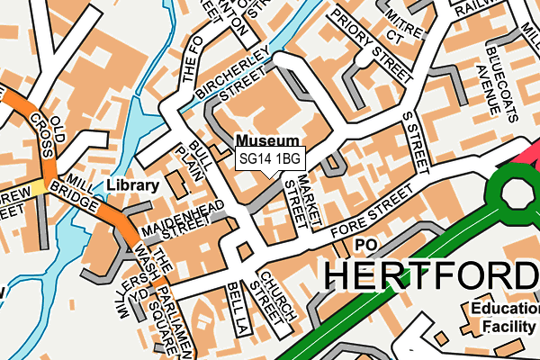 SG14 1BG map - OS OpenMap – Local (Ordnance Survey)