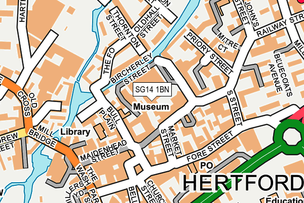 SG14 1BN map - OS OpenMap – Local (Ordnance Survey)