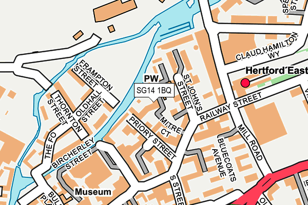 SG14 1BQ map - OS OpenMap – Local (Ordnance Survey)