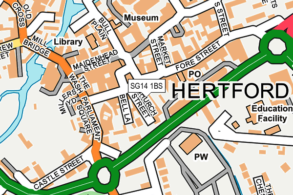 SG14 1BS map - OS OpenMap – Local (Ordnance Survey)