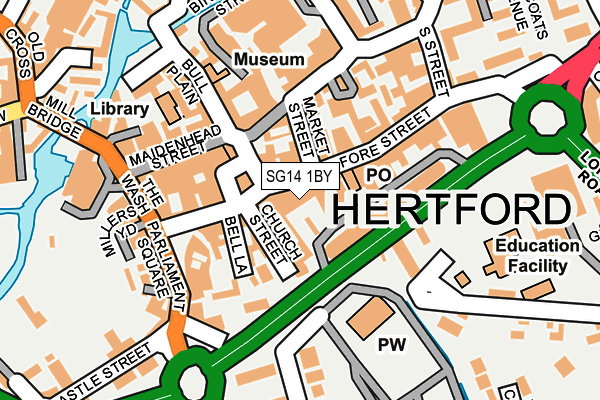 SG14 1BY map - OS OpenMap – Local (Ordnance Survey)