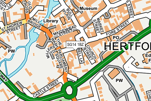 SG14 1BZ map - OS OpenMap – Local (Ordnance Survey)