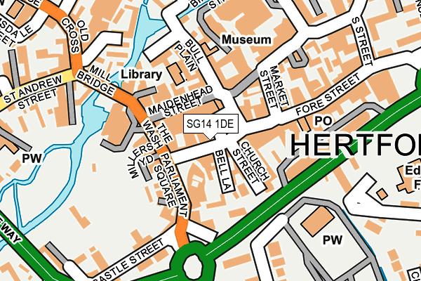 SG14 1DE map - OS OpenMap – Local (Ordnance Survey)
