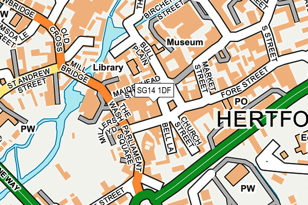 SG14 1DF map - OS OpenMap – Local (Ordnance Survey)