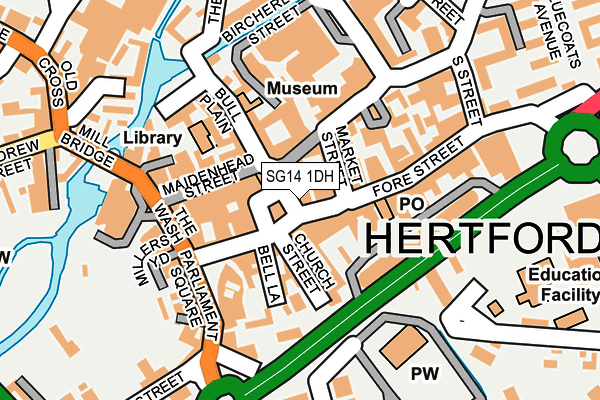 SG14 1DH map - OS OpenMap – Local (Ordnance Survey)