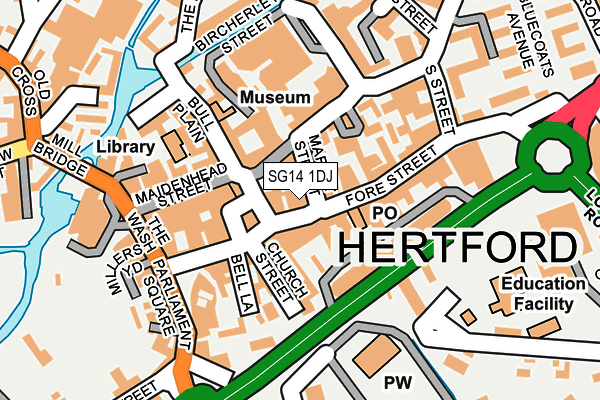 SG14 1DJ map - OS OpenMap – Local (Ordnance Survey)