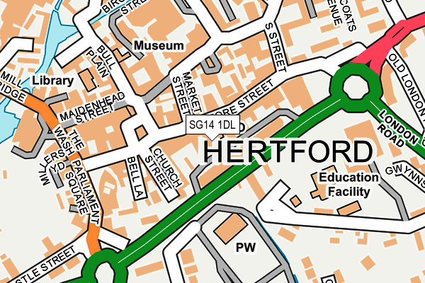 SG14 1DL map - OS OpenMap – Local (Ordnance Survey)