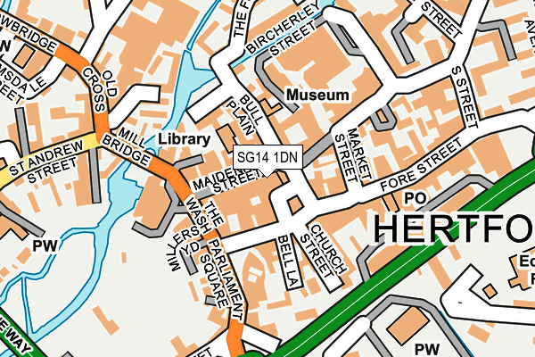 SG14 1DN map - OS OpenMap – Local (Ordnance Survey)