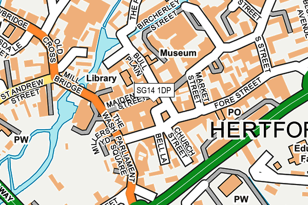 SG14 1DP map - OS OpenMap – Local (Ordnance Survey)