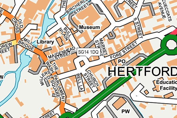 SG14 1DQ map - OS OpenMap – Local (Ordnance Survey)