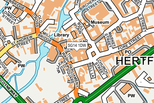 SG14 1DW map - OS OpenMap – Local (Ordnance Survey)