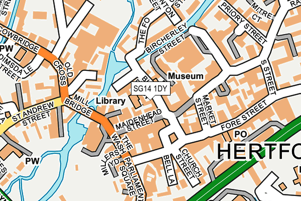 SG14 1DY map - OS OpenMap – Local (Ordnance Survey)