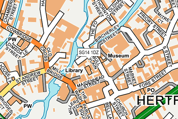 SG14 1DZ map - OS OpenMap – Local (Ordnance Survey)