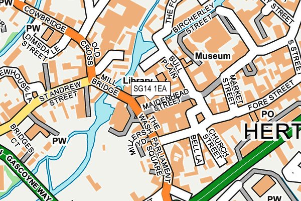 SG14 1EA map - OS OpenMap – Local (Ordnance Survey)