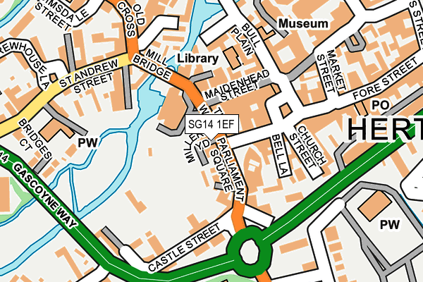 SG14 1EF map - OS OpenMap – Local (Ordnance Survey)