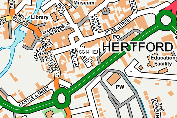 SG14 1EJ map - OS OpenMap – Local (Ordnance Survey)