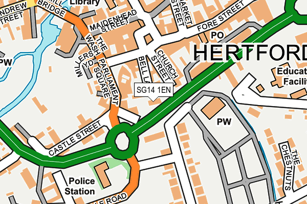 SG14 1EN map - OS OpenMap – Local (Ordnance Survey)